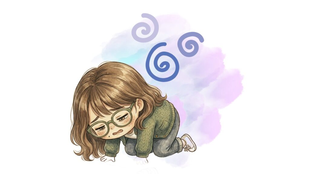 ショックな様子のかめこ