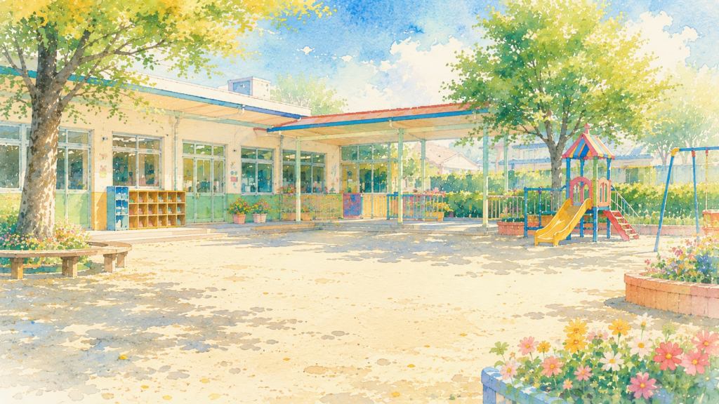園庭のイラスト
